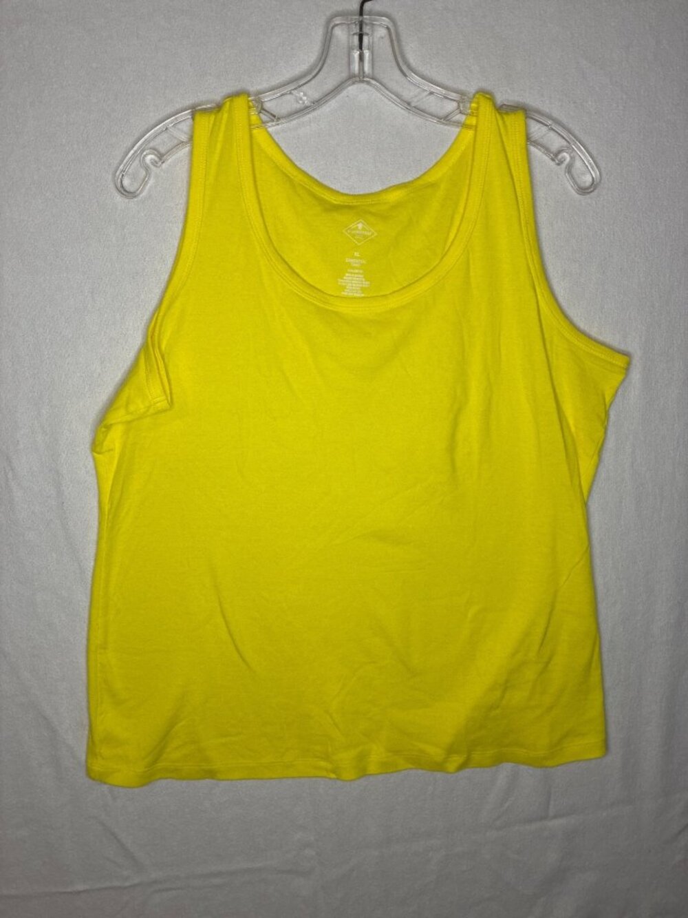 St. John's Bay Yellow Cotton Tank Top Women's XL Scoop Neck Sleeveless